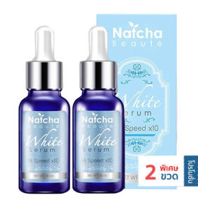 เซรั่มณัชชา Natcha Beaute White Serum ไวท์เซรั่มลดฝ้า กระ สิว หน้าเนียนเด้งขาวกระจ่างใส ชุด 2 ขวด ขวดใหญ่ 30ml ราคาพิเศษ